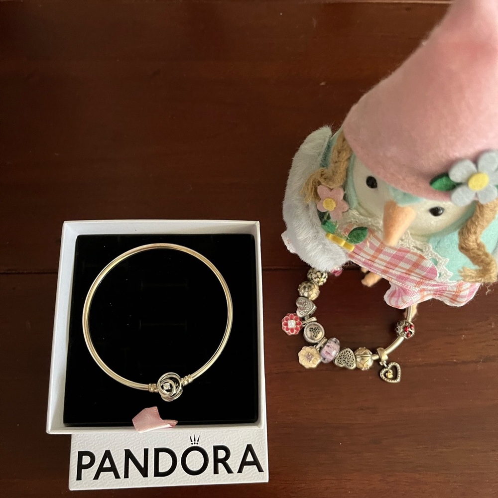 Pandora Sterling Silver bangle bracelet.
